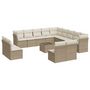 Voir la diapositive 2 : VIDAXL Salon de jardin avec coussins 14 pcs beige resine tressee
