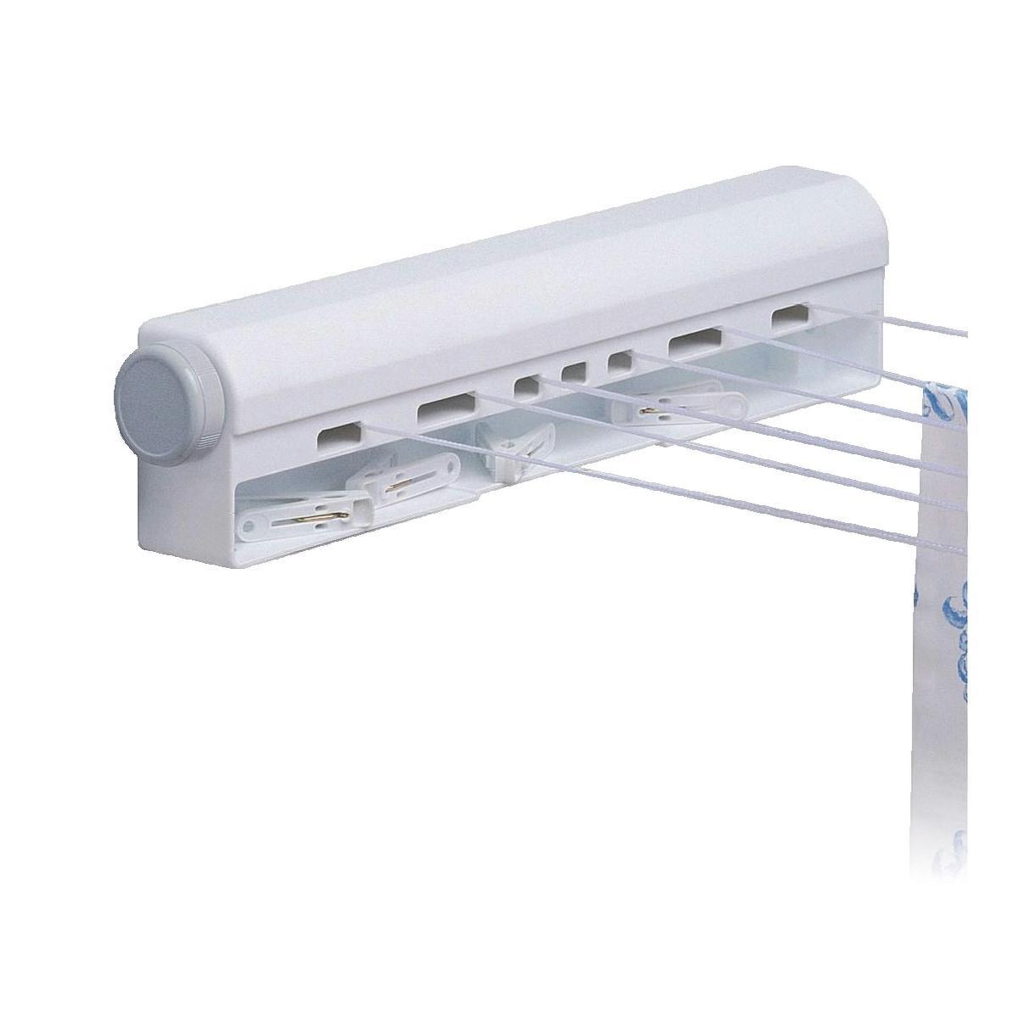 Voir la diapositive 2 : Rayen Séchoir à linge mural Rayen extensible blanc et gris