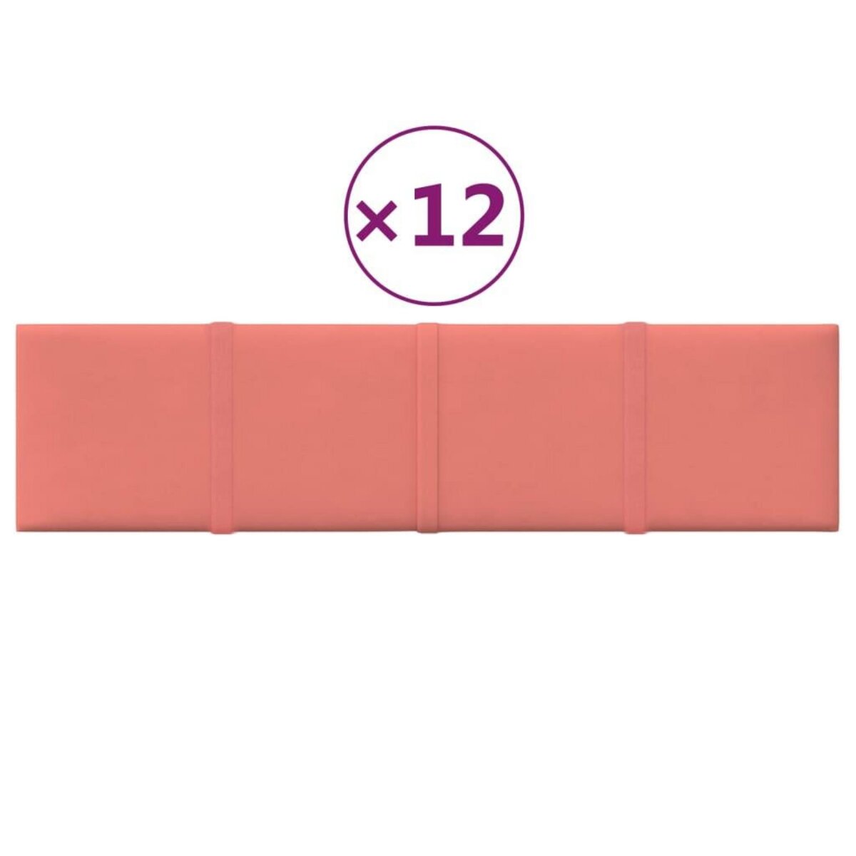 VIDAXL Panneaux muraux 12 pcs Rose 60x15 cm Velours 1,08 m^2