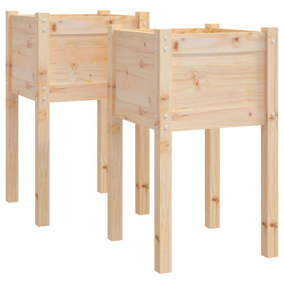 VIDAXL Jardinieres d'exterieur 2 pcs 40x40x70 cm bois de pin massif