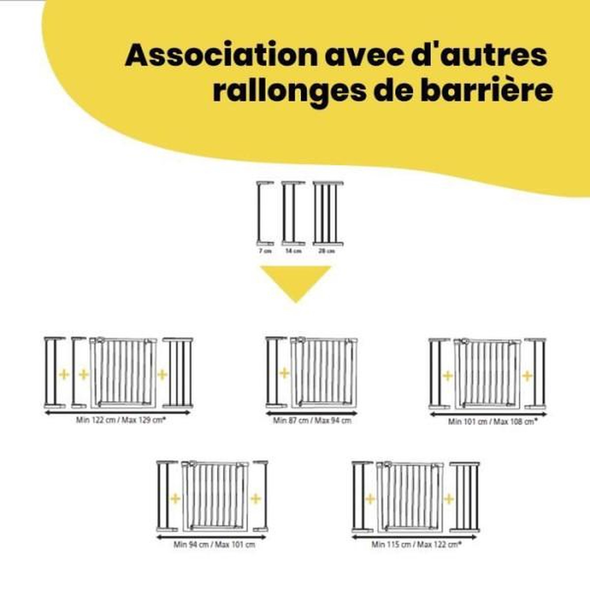 Voir la diapositive 5 : SAFETY 1ST Extension pour barrieres U-PRESSURE metal 14 CM metal Black