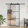 Voir la diapositive 1 : VIDAXL Porte coulissante kit de quincaillerie noir 90x205 cm verre ESG