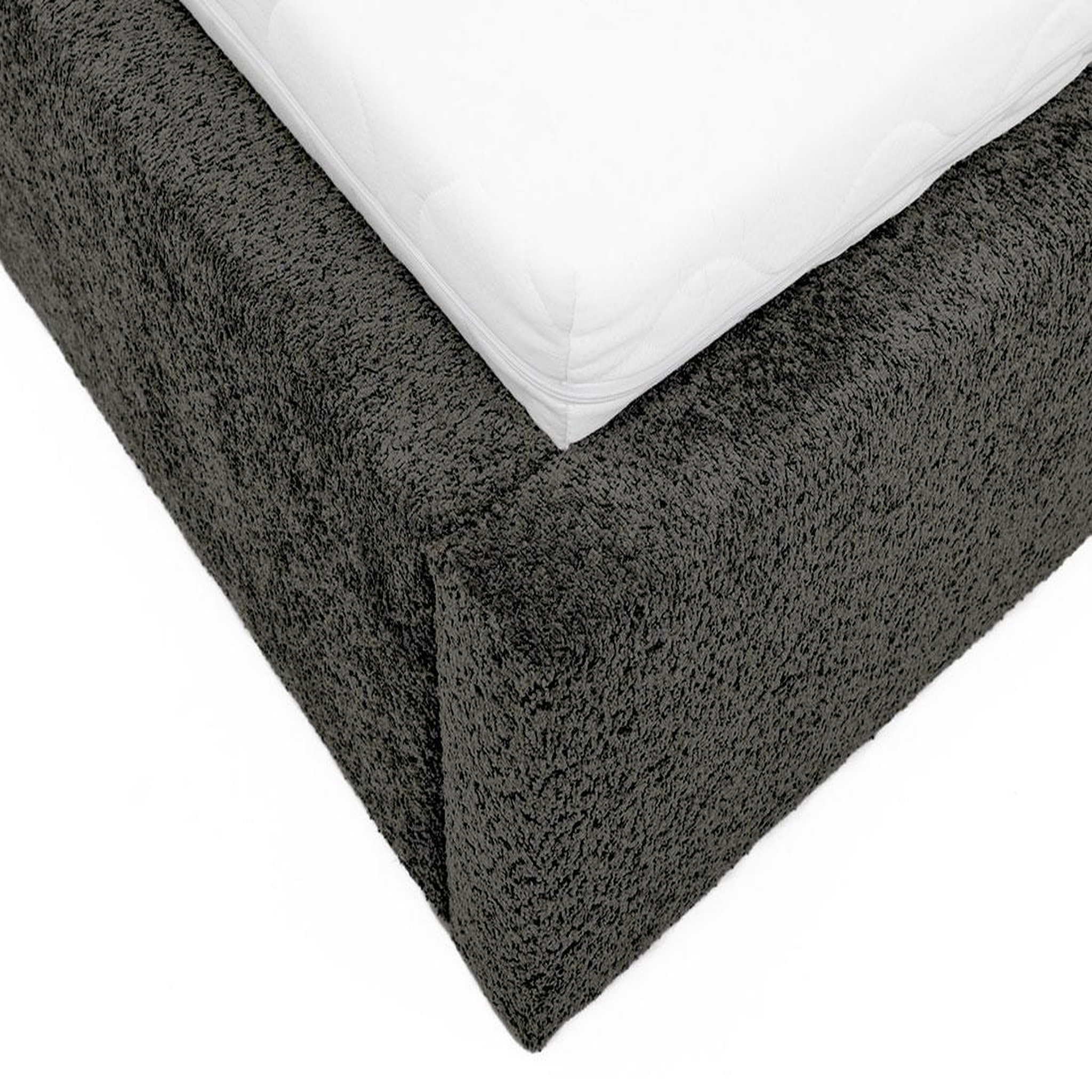 Voir la diapositive 5 : BEST MOBILIER Orane - lit coffre - 160x200 cm - en tissu bouclette