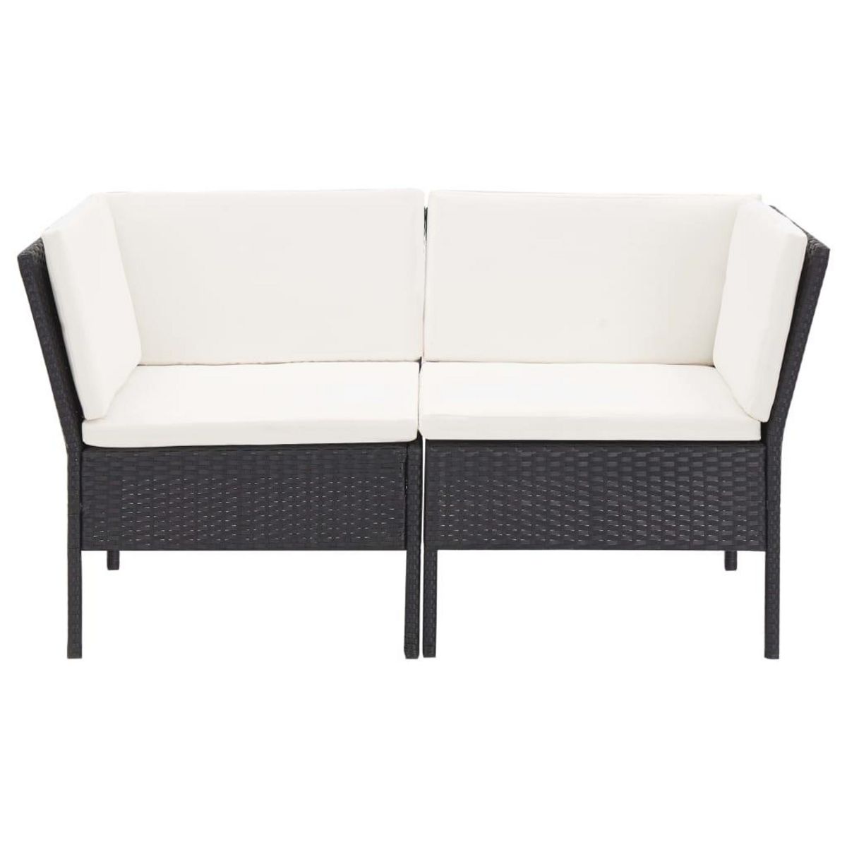 VIDAXL Salon de jardin 6 pcs avec coussins Resine tressee Noir