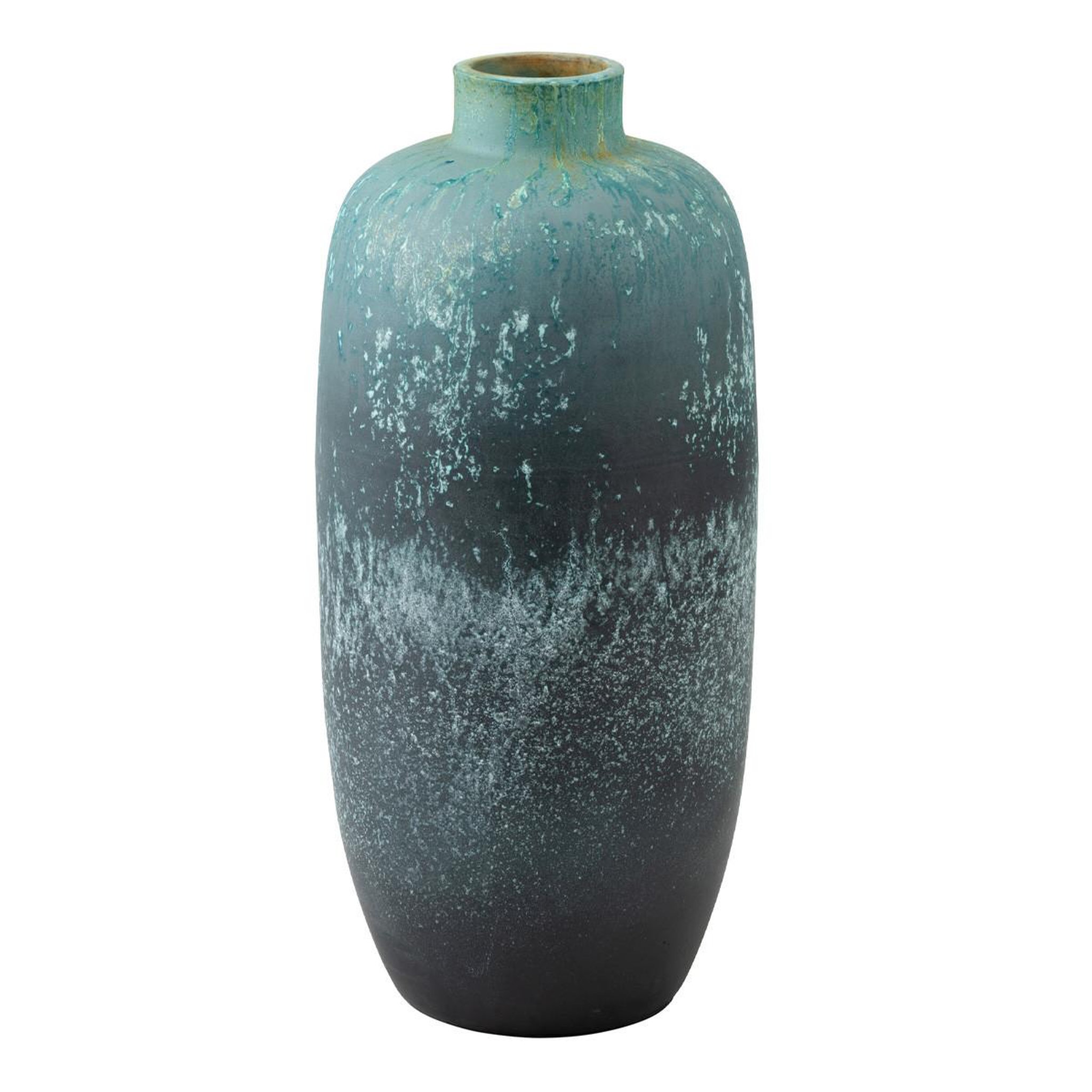 J-LINE Vase déco en céramique  vintage  72cm bleu