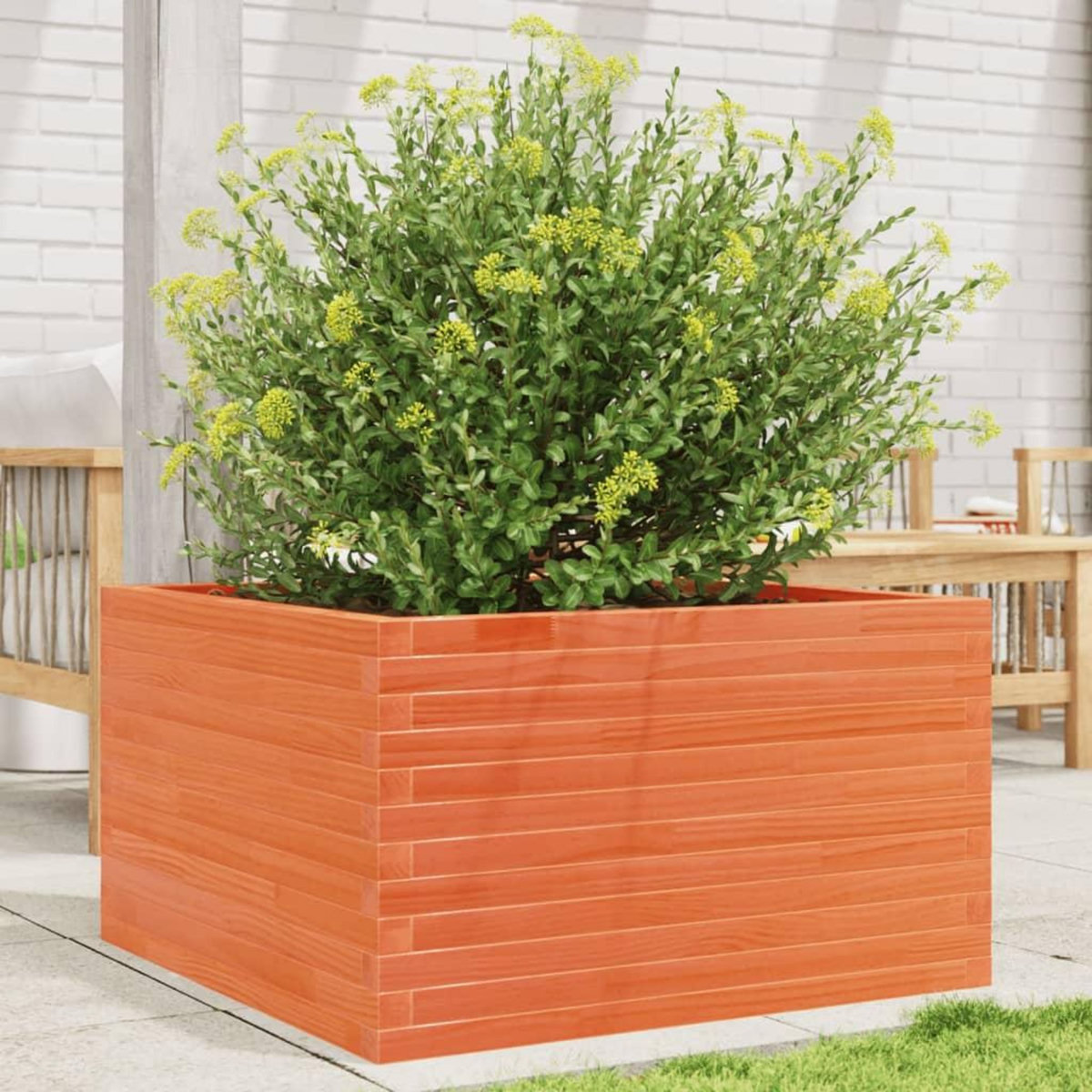 VIDAXL Jardiniere cire marron 80x80x45,5 cm bois de pin massif