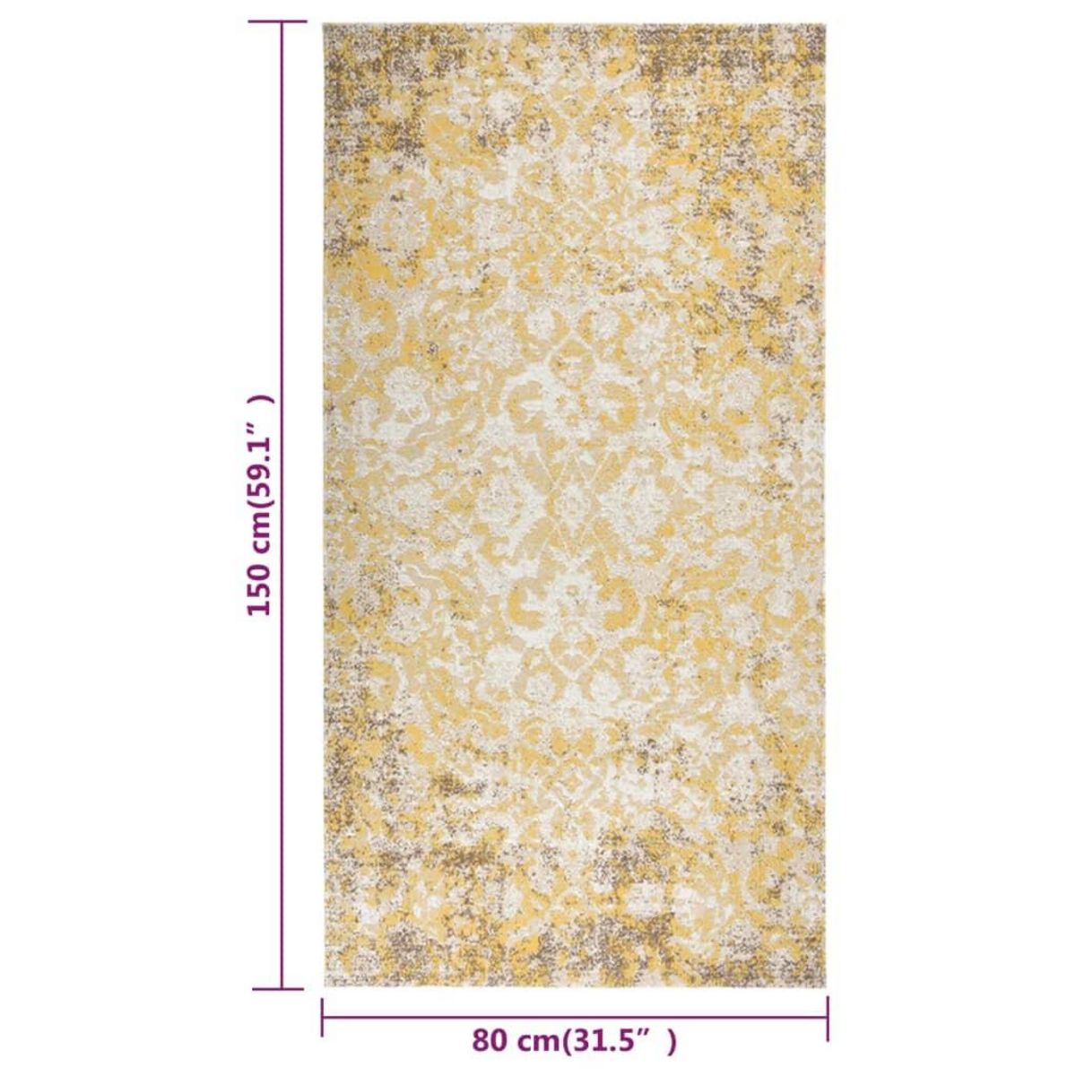 VIDAXL Tapis a tissage plat d'exterieur 80x150 cm Jaune