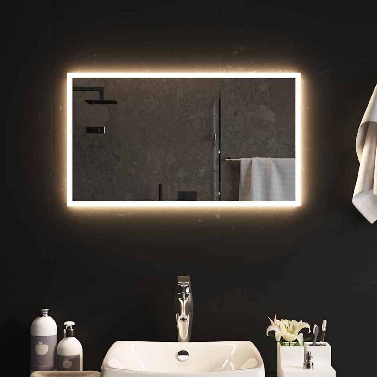 VIDAXL Miroir de salle de bain a LED 70x40 cm