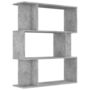 Voir la diapositive 2 : VIDAXL Bibliotheque/Separateur de piece Gris beton Bois d'ingenierie