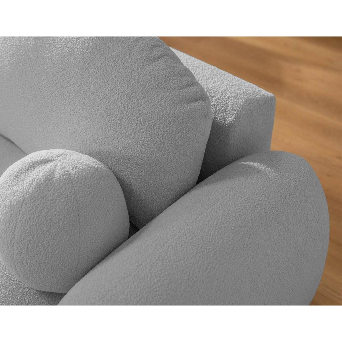 BEST MOBILIER Berenice - canapé d'angle gauche 4 places convertible avec coffre en tissu bouclette