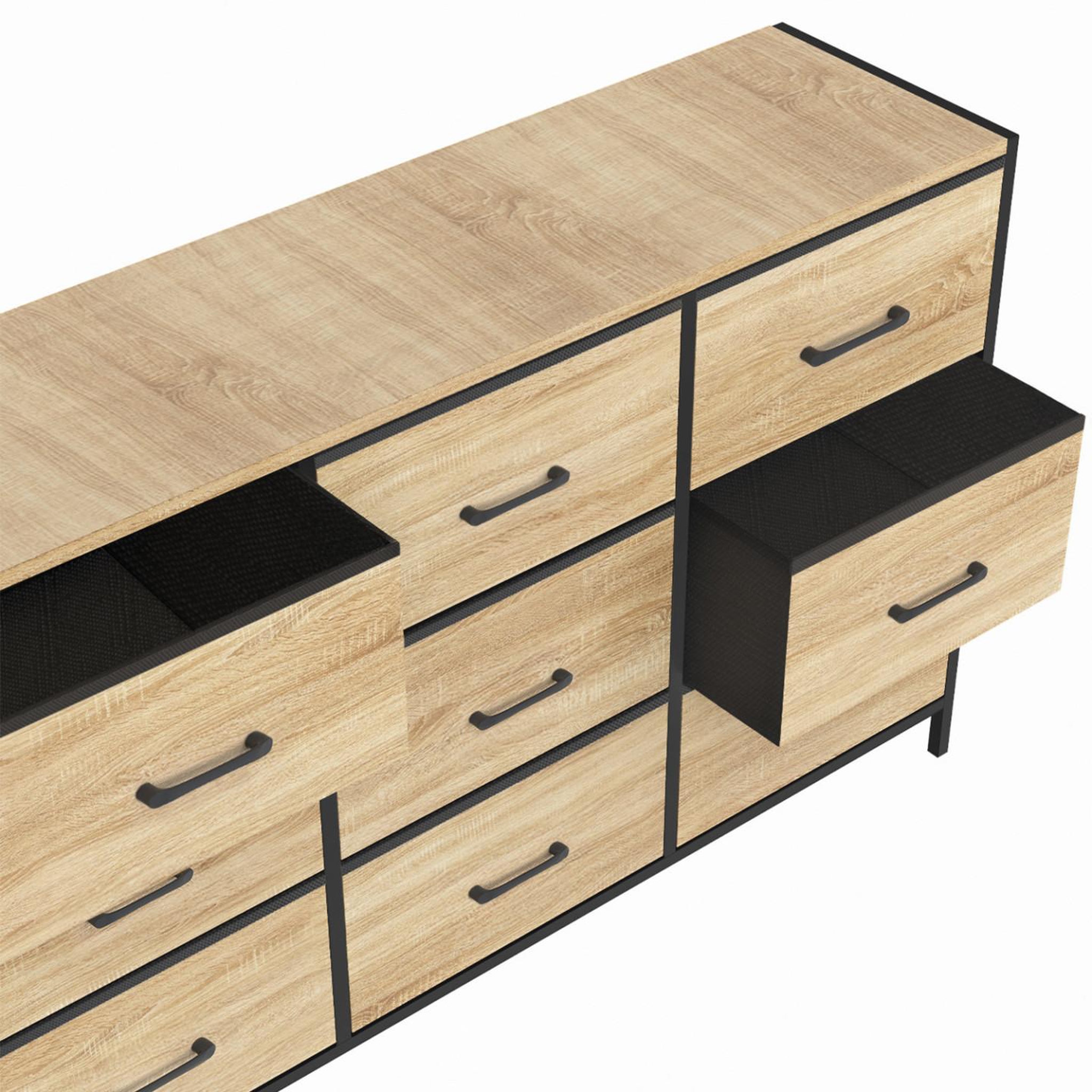 Voir la diapositive 5 : ID MARKET Commode 9 tiroirs en tissu utah 115 cm meuble de rangement design industriel