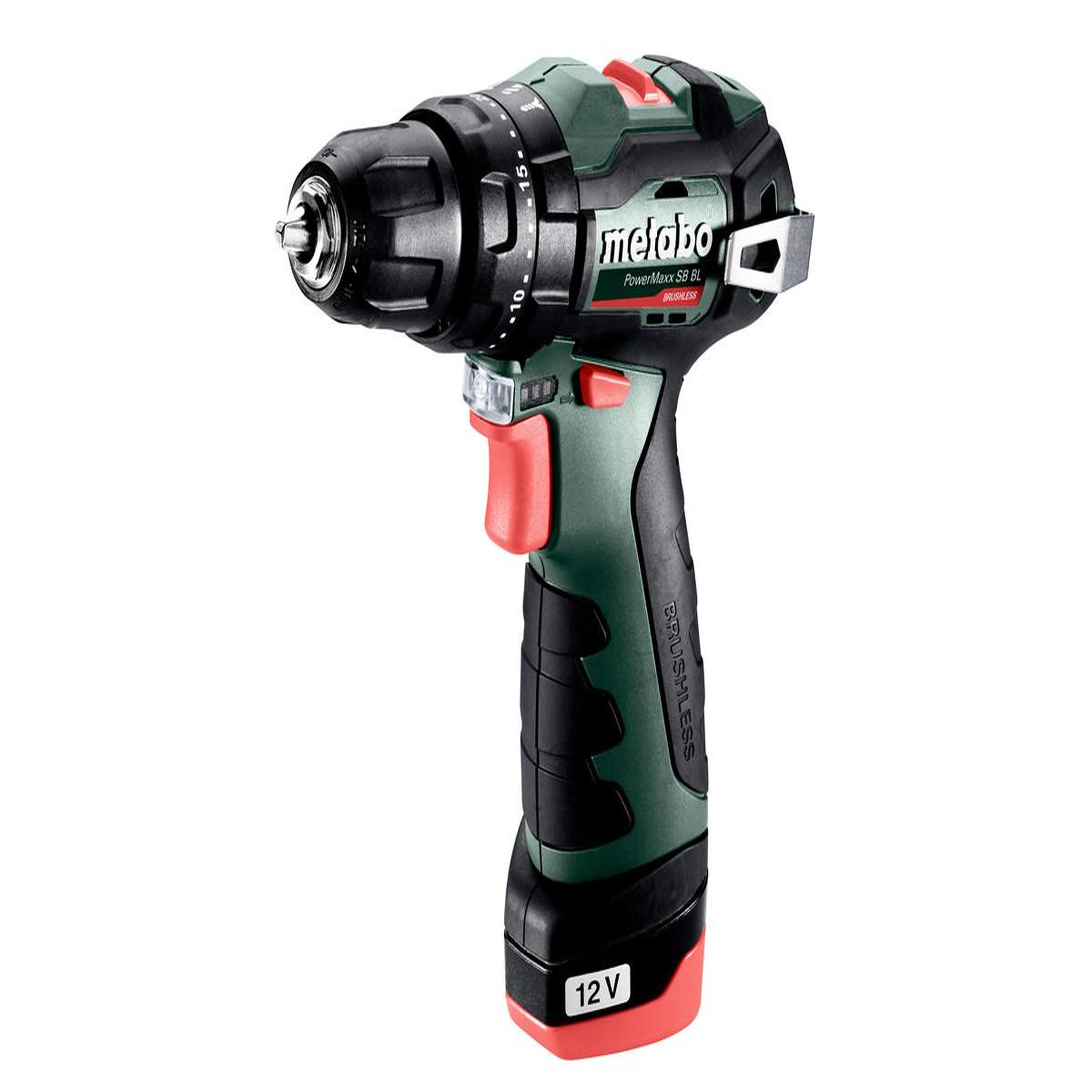 METABO SAS Coffret Perceuse à percussion 12 V sans fil PowerMaxx SB BL 2 x 2,0 Ah Li-Power, LC12