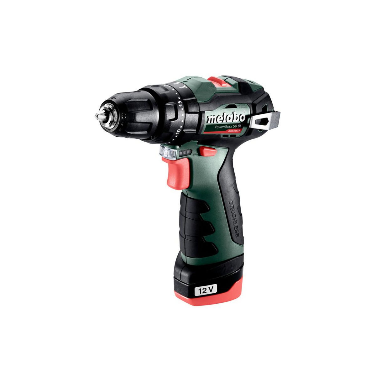 METABO SAS Coffret Perceuse à percussion 12 V sans fil PowerMaxx SB BL 2 x 2,0 Ah Li-Power, LC12