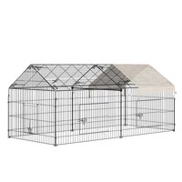 PAWHUT Chenil extérieur pour chiens en métal et tissu oxford avec support  gamelle et toit résistant aux intempéries espace spacieux 141L x 141l x  151H cm noir pas cher 