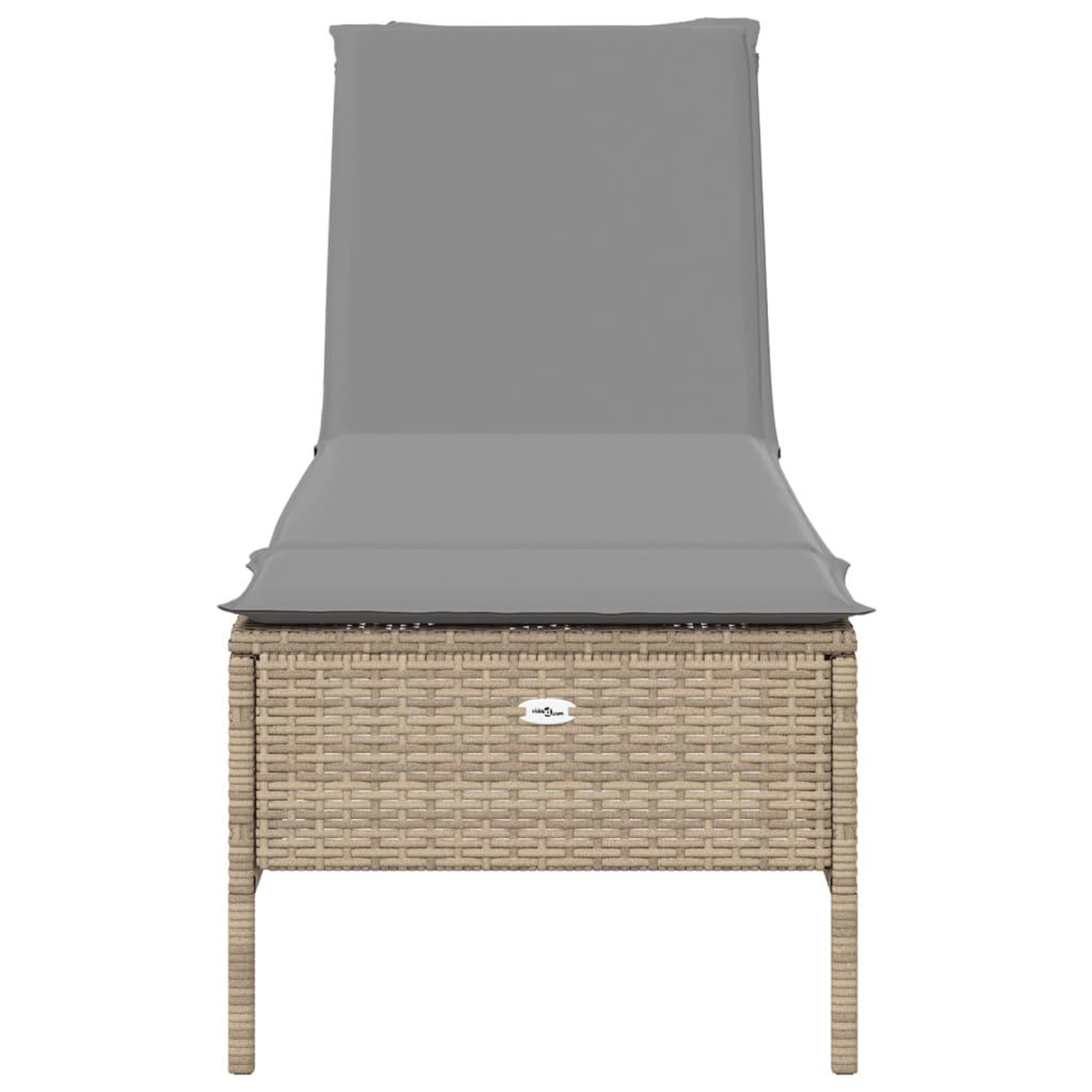Voir la diapositive 4 : VIDAXL Chaise longue avec coussin beige resine tressee