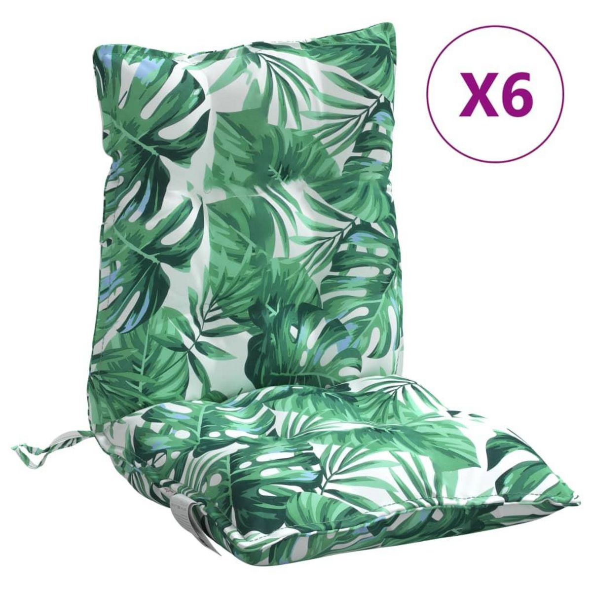 VIDAXL Coussins de chaise a dossier bas lot de 6 modele de feuille