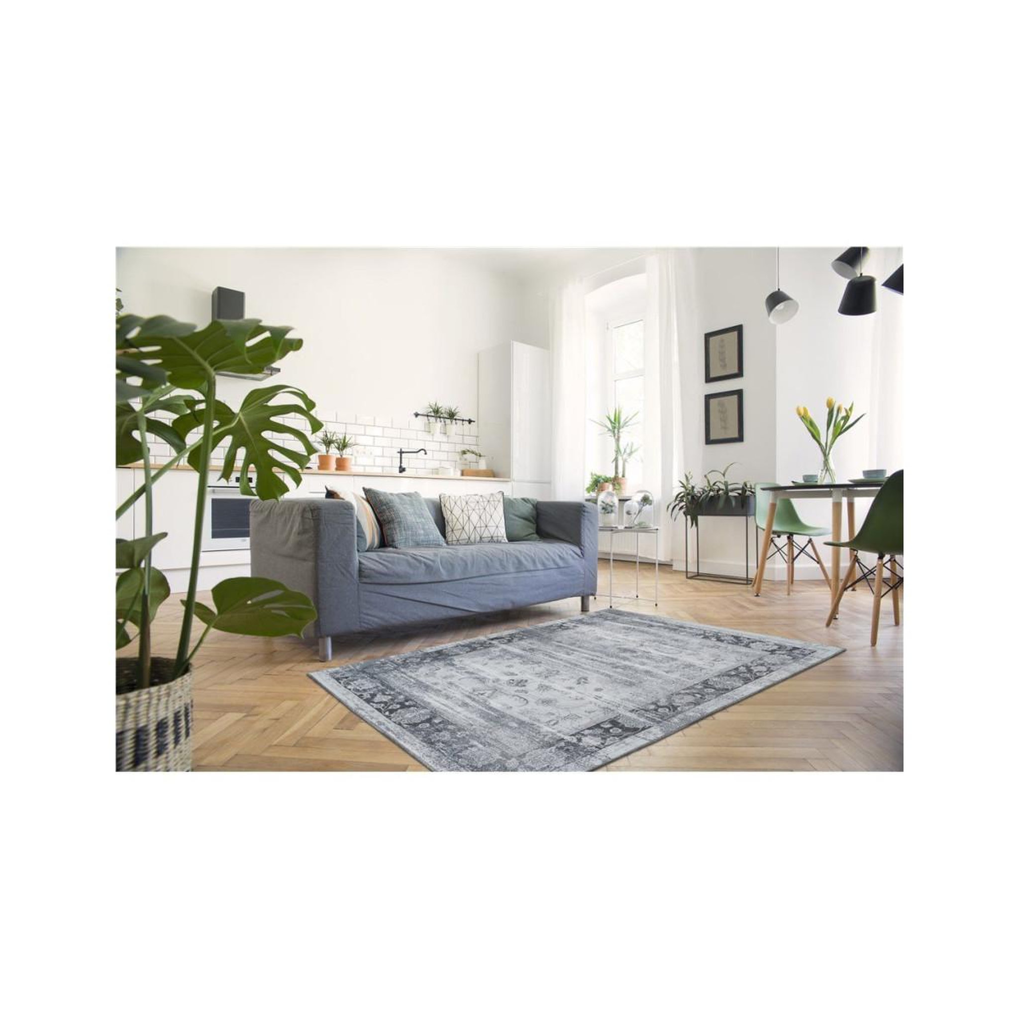 Voir la diapositive 4 : Paris Prix Tapis Vintage Motif Oriental  Galaxy II  Bleu