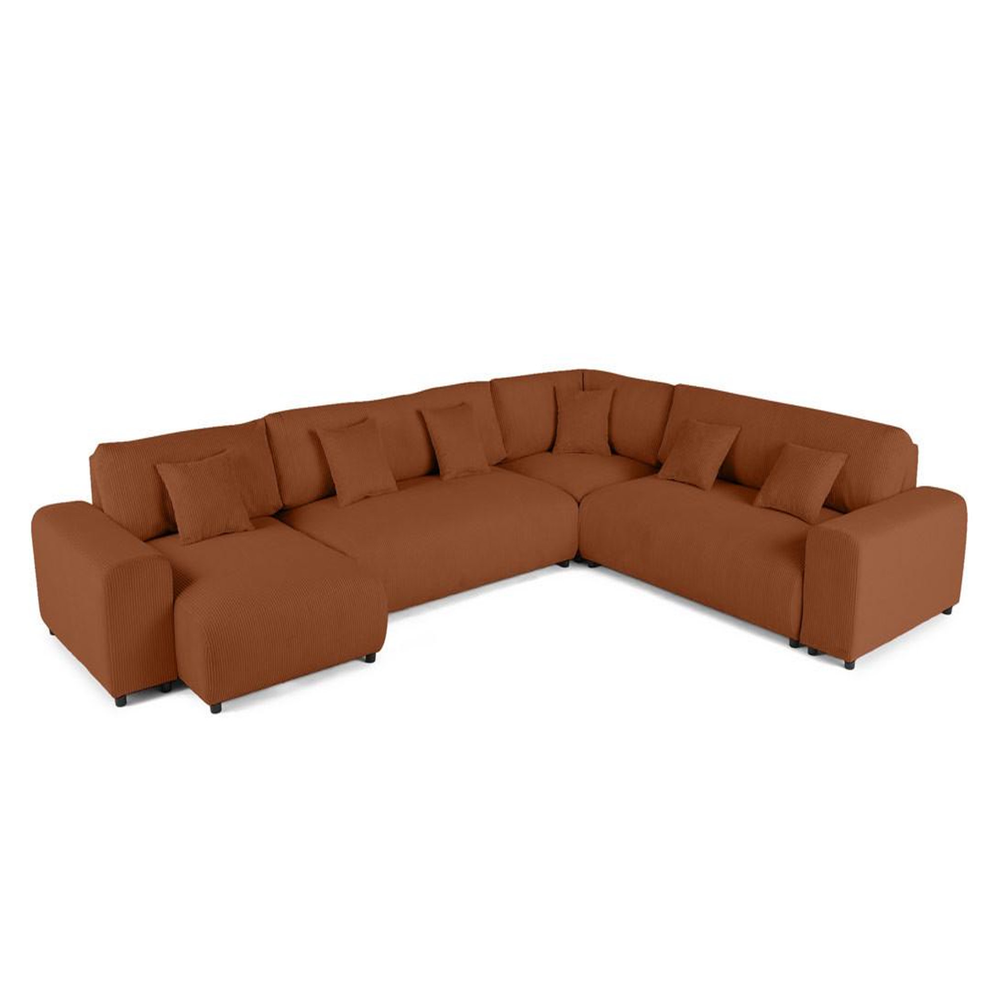Voir la diapositive 5 : BEST MOBILIER Garance - canapé modulable d'angle droit - 8 places - en velours côtelé