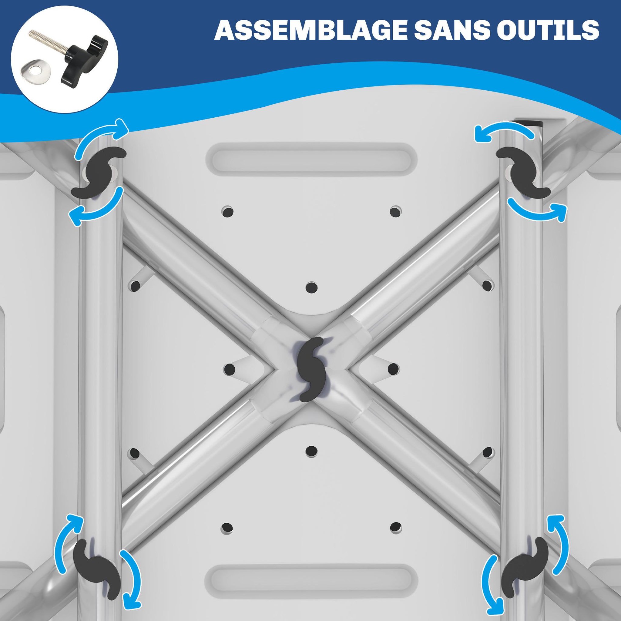 Voir la diapositive 5 : HOMCOM Chaise de douche siège de douche ergonomique hauteur réglable pieds antidérapants charge max. 136 kg alu hdpe bleu