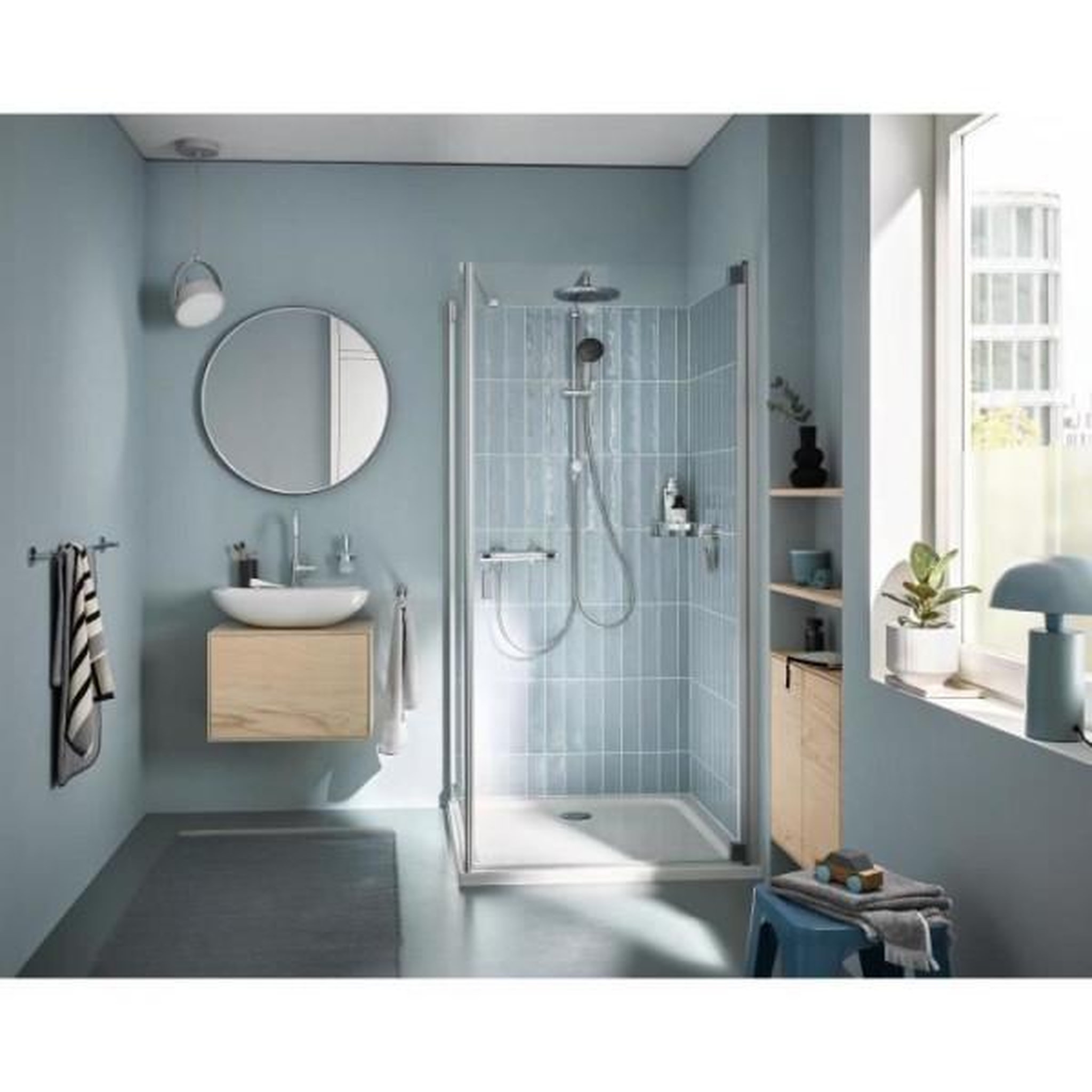 Voir la diapositive 2 : Grohe Colonne de douche avec inverseur manuel - economie d'eau - grohe vitalio start system 250 - chromé - 26680001