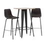 Voir la diapositive 1 : Paris Prix Ensemble Table de Bar & 2 Chaises  Tempe & Alexis  105cm Noyer & Marron