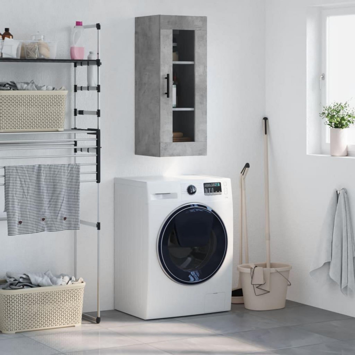 VIDAXL Armoire murale gris beton 34,5x34x90 cm