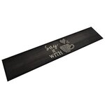 VIDAXL Tapis de cuisine lavable imprime tasse noir 60x300 cm velours
