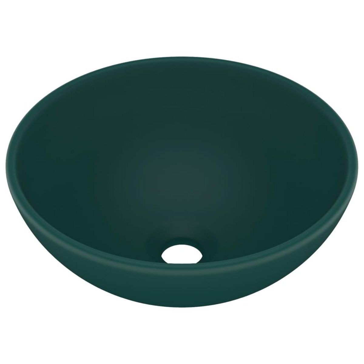 VIDAXL Lavabo rond de salle de bain Vert fonce mat 32,5x14cm Ceramique