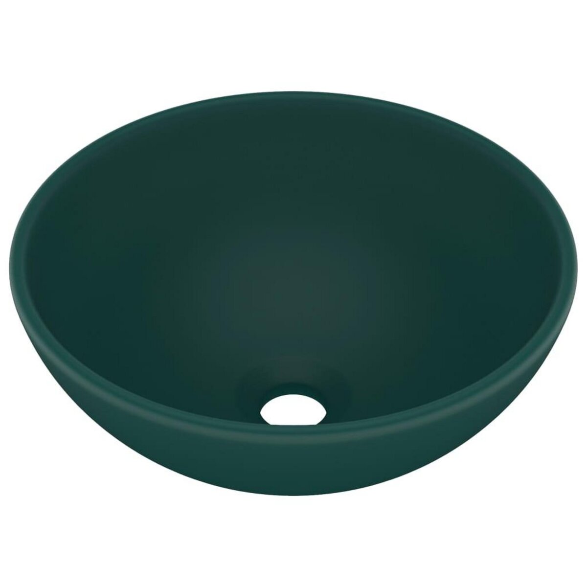 VIDAXL Lavabo rond de salle de bain Vert fonce mat 32,5x14cm Ceramique