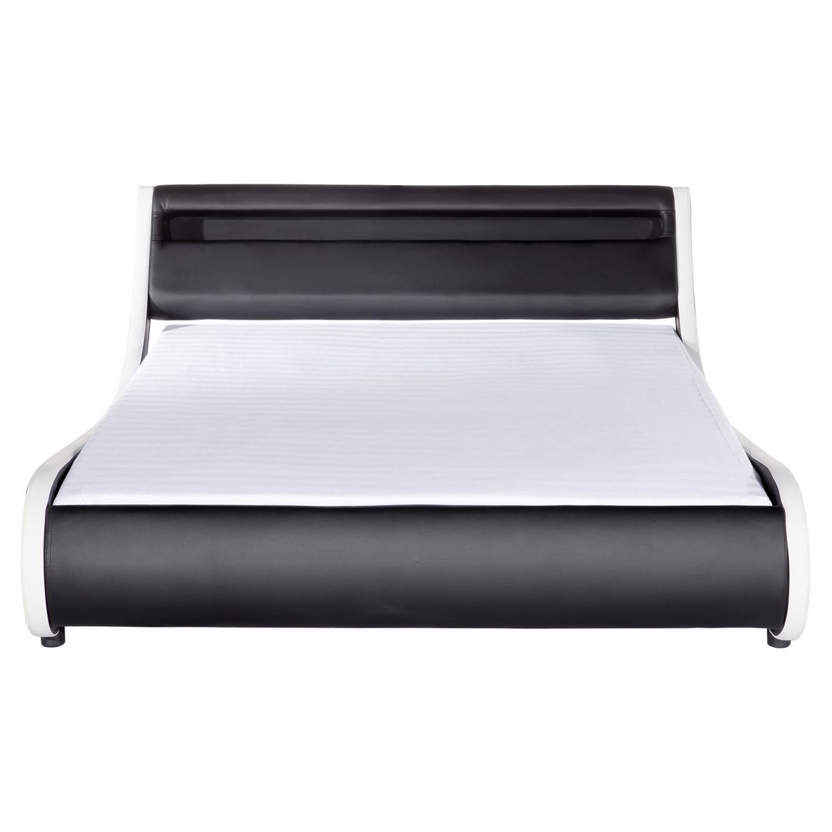 Lit avec sommier et tête de lit LED en PU 160x200 cm NEON