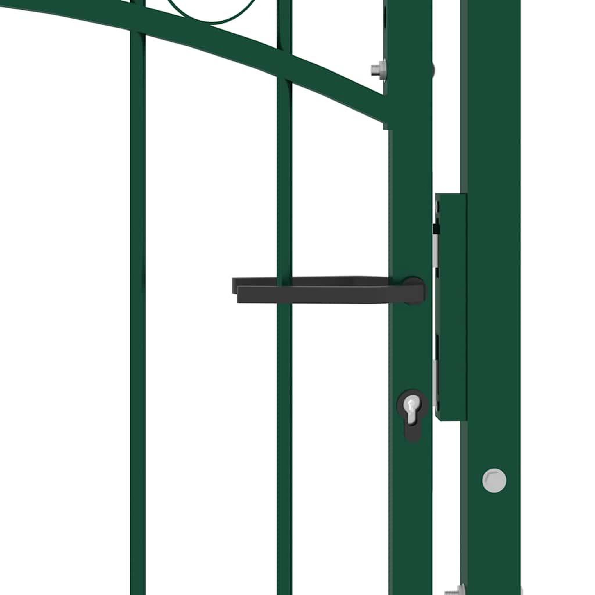 Voir la diapositive 4 : VIDAXL Portail de cloture emmen avec pointes en acier 104 x 109,5 cm vert