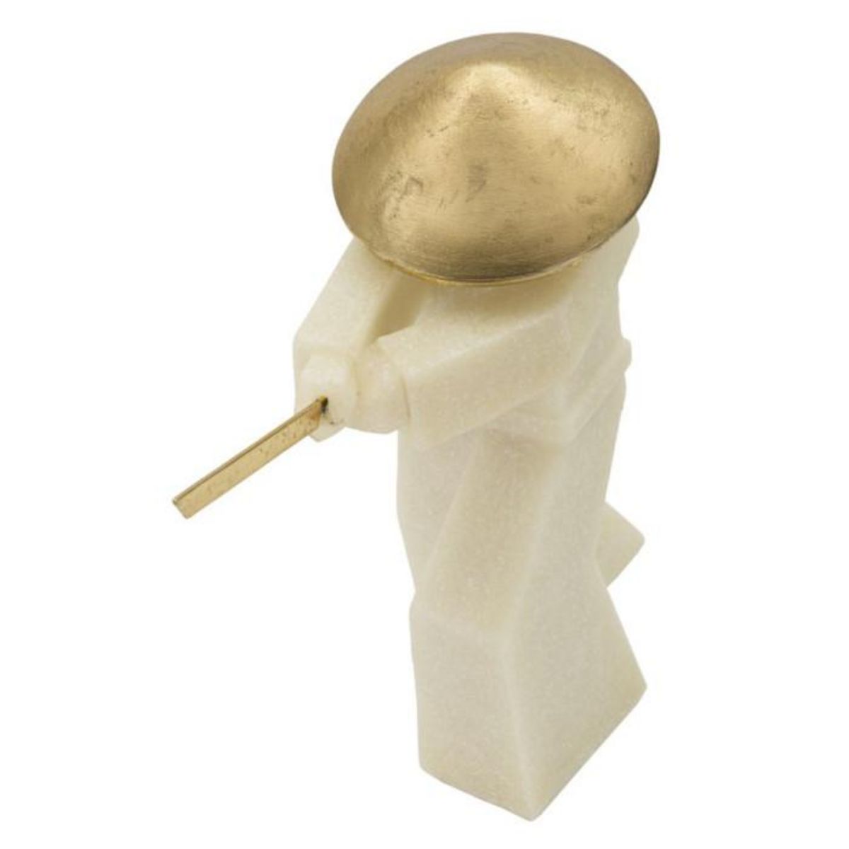 Paris Prix Statuette Déco Samouraï  Toku  30cm Blanc & Or