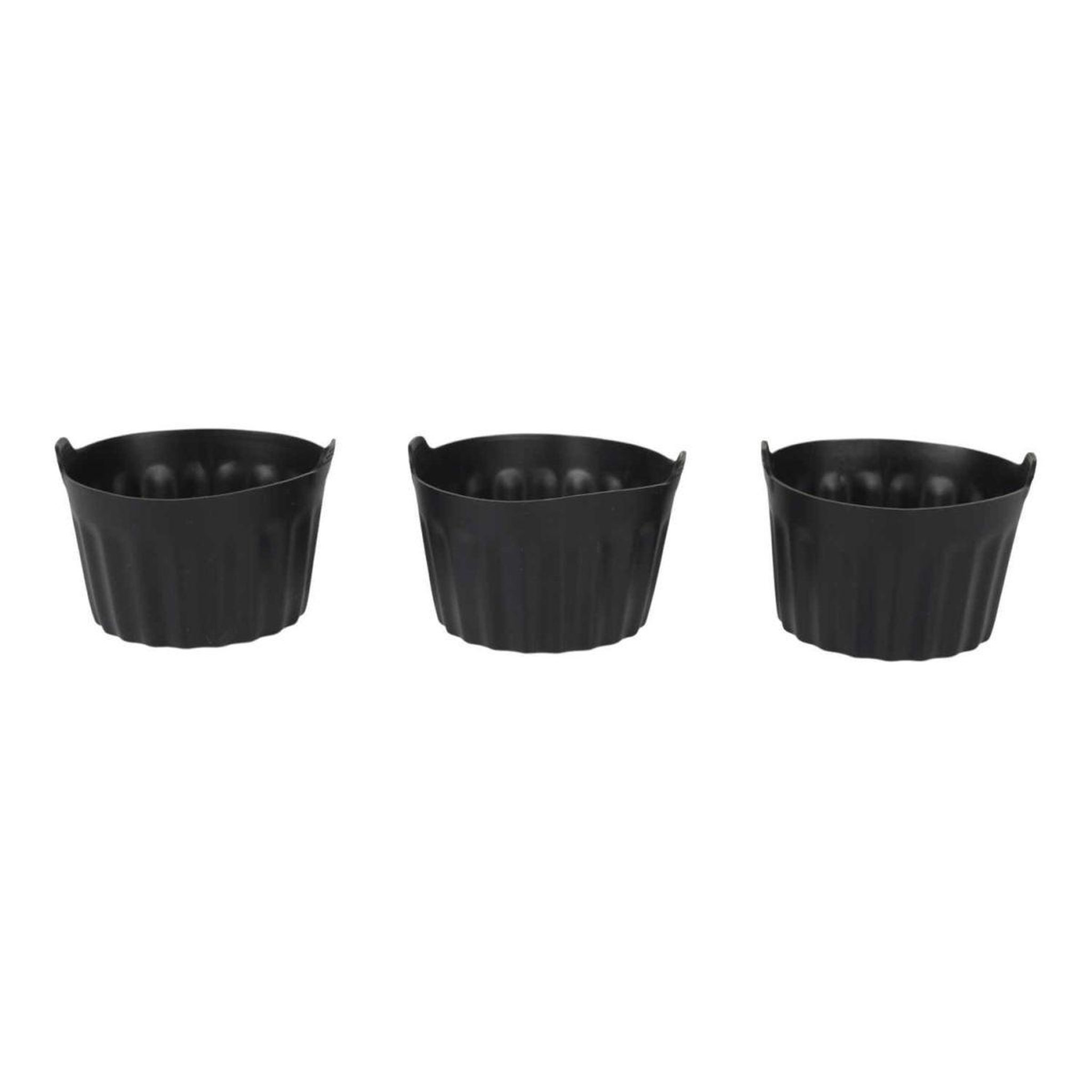 COOK CONCEPT Lot de 3 Moules de Cuisson Rond  Friteuse à Air  8cm Noir