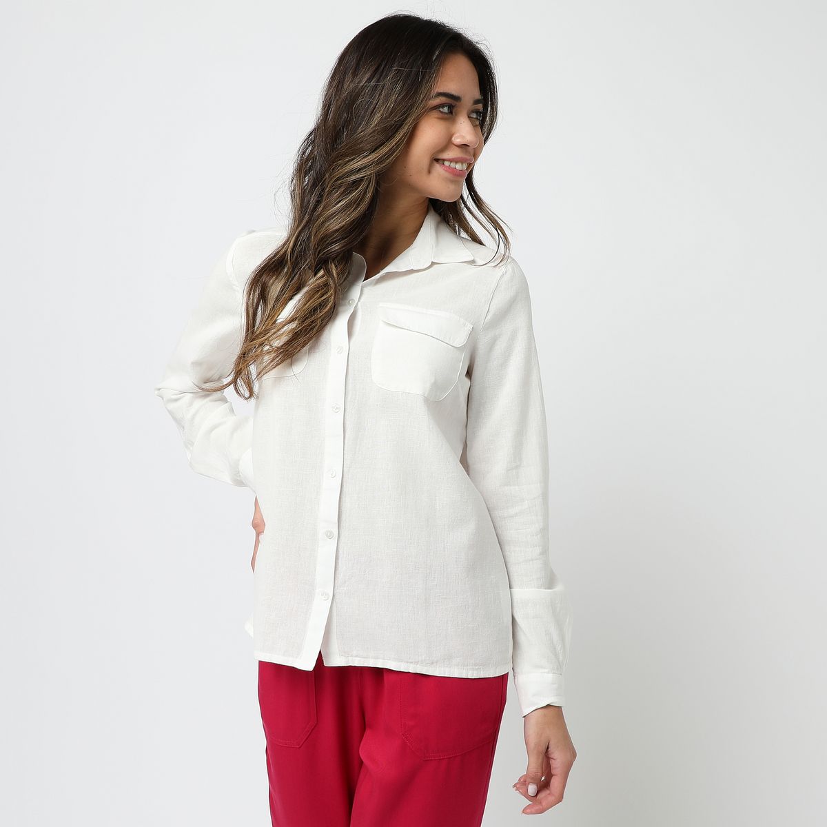 INEXTENSO Chemise écrue unie femme