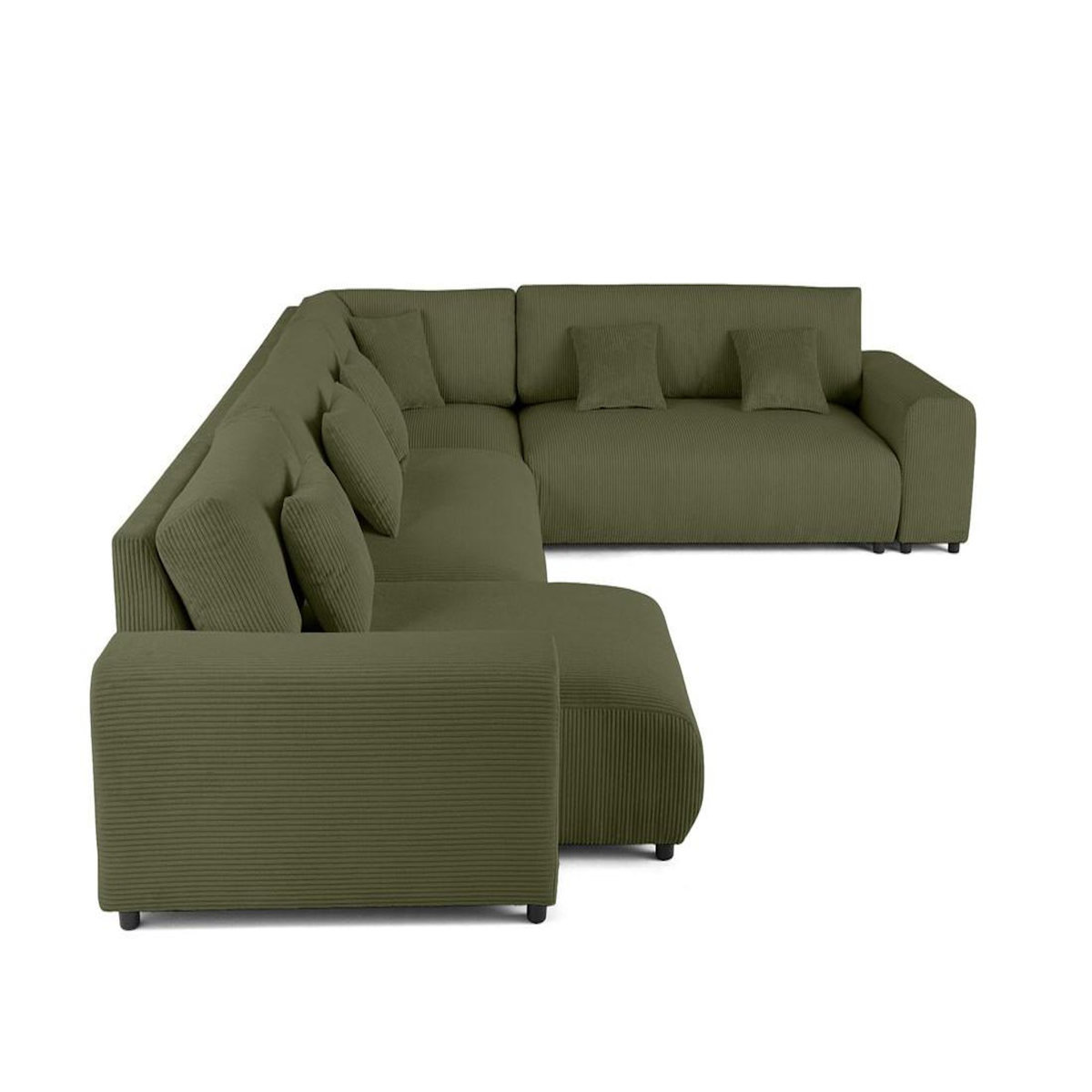 LISA DESIGN Garance - canapé modulable d'angle droit - 8 places - en velours côtelé