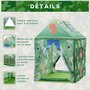 HOMCOM Tente enfant tente de jeu tente militaire dim. 93L x 69l x 103H cm 2 portes polyester vert