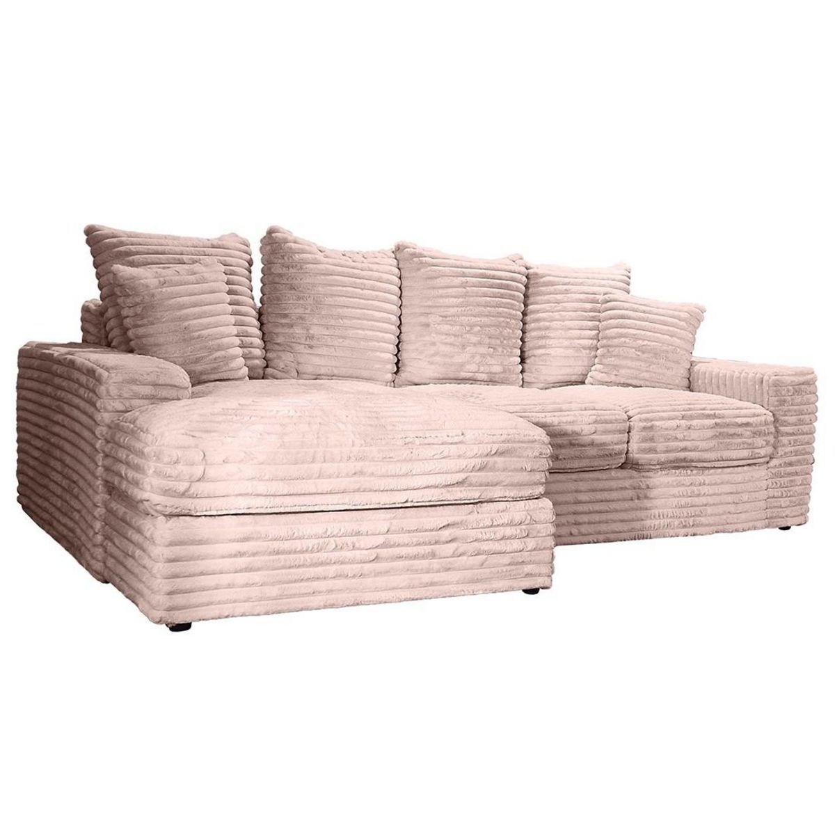 LISA DESIGN Andy - canapé d'angle gauche 4 places en fausse fourrure côtelée