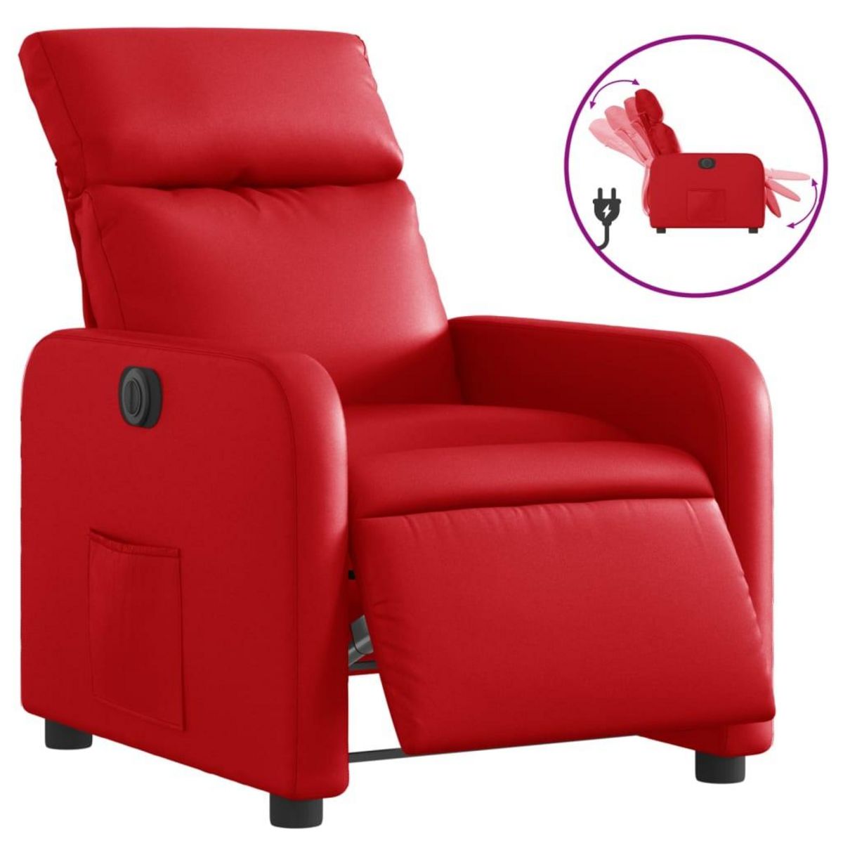 VIDAXL Fauteuil inclinable electrique Rouge Similicuir