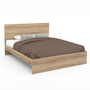 Voir la diapositive 1 : ID MARKET Lit double OMAHA avec tête de lit et sommier 160 x 200 cm façon hêtre