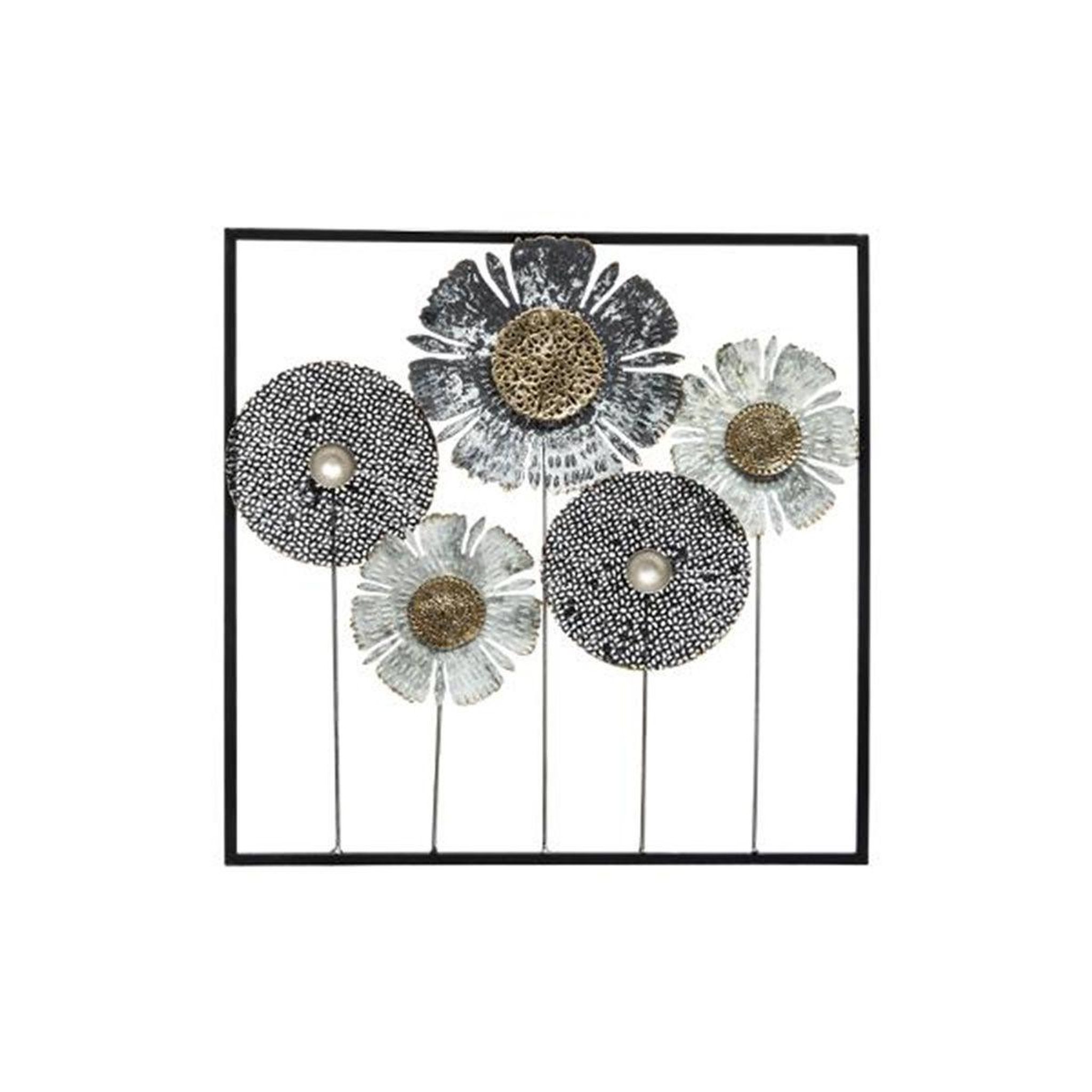 ATMOSPHERA Décoration murale métal  tournesol  50cm noir
