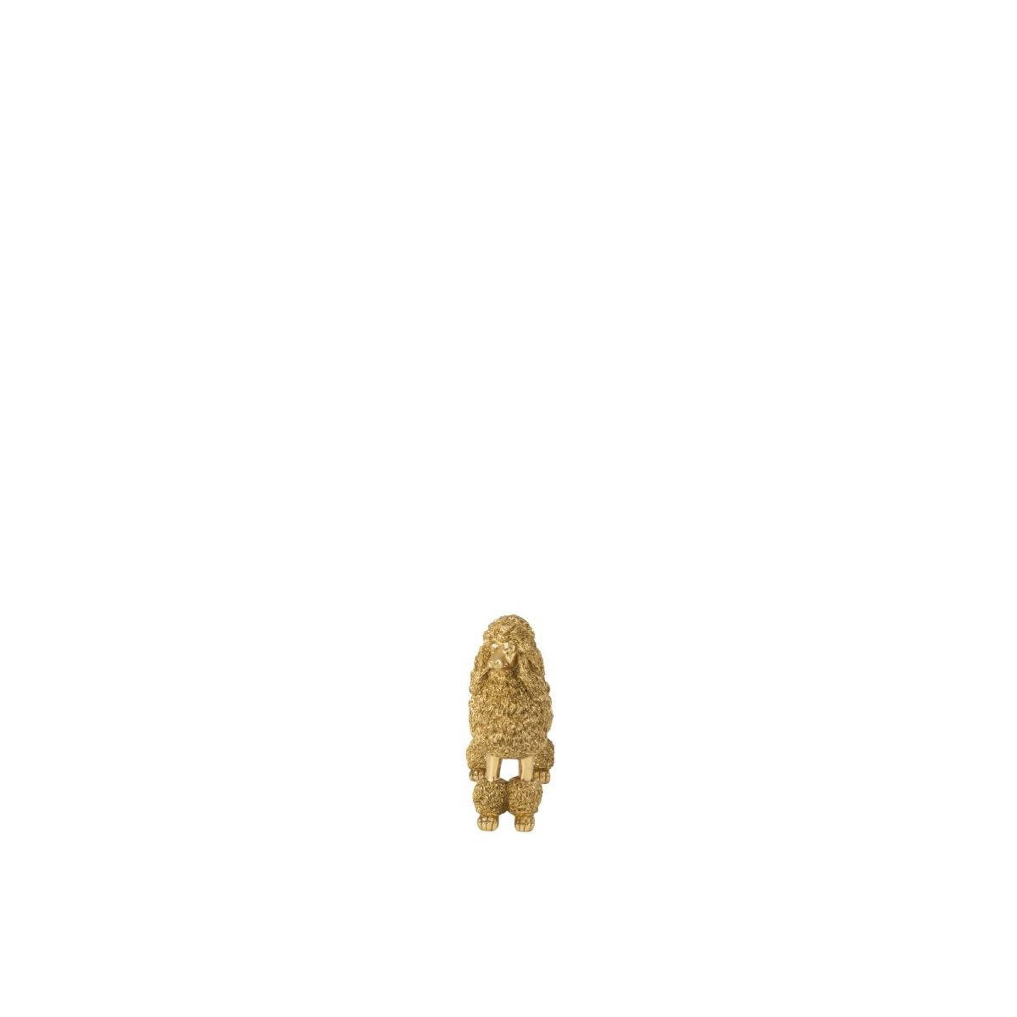 Voir la diapositive 3 : J-LINE Statuette caniche debout  trina  26cm doré