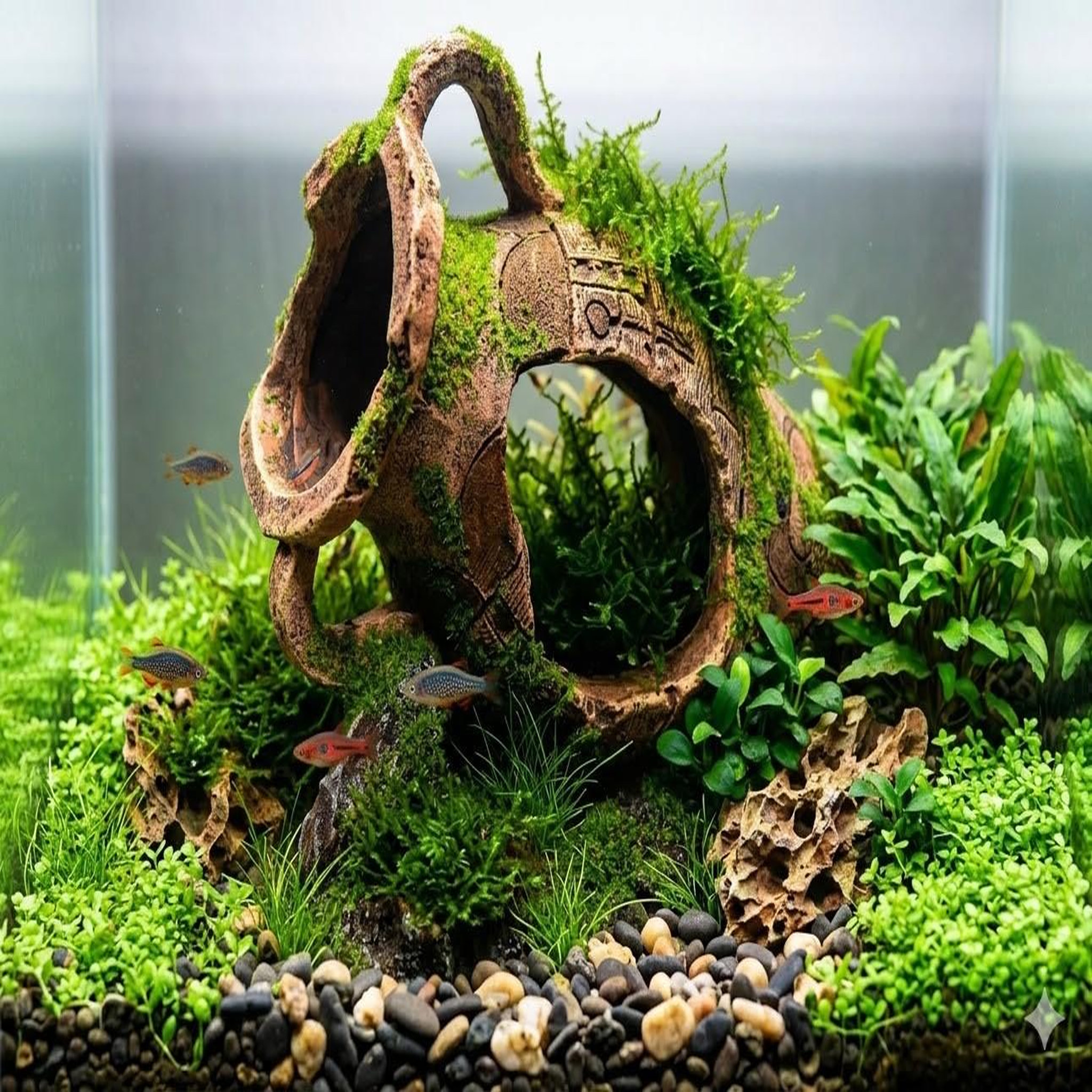 Voir la diapositive 2 : Eden Décoration aquarium amphore cachette pour poissons
