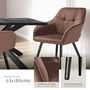 Voir la diapositive 4 : tectake Chaise de salle à manger rembourrée et en velours matelassé brun-noir Lot de 2