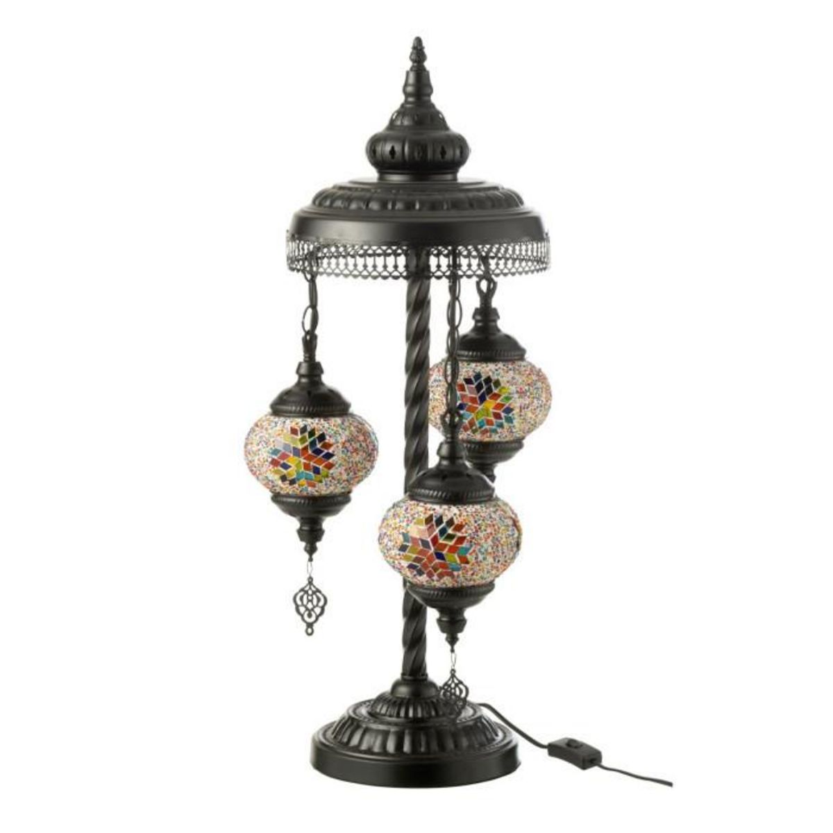 Paris Prix Lampe à Poser Mosaïque 3 Têtes  Neal  78cm Multicolore