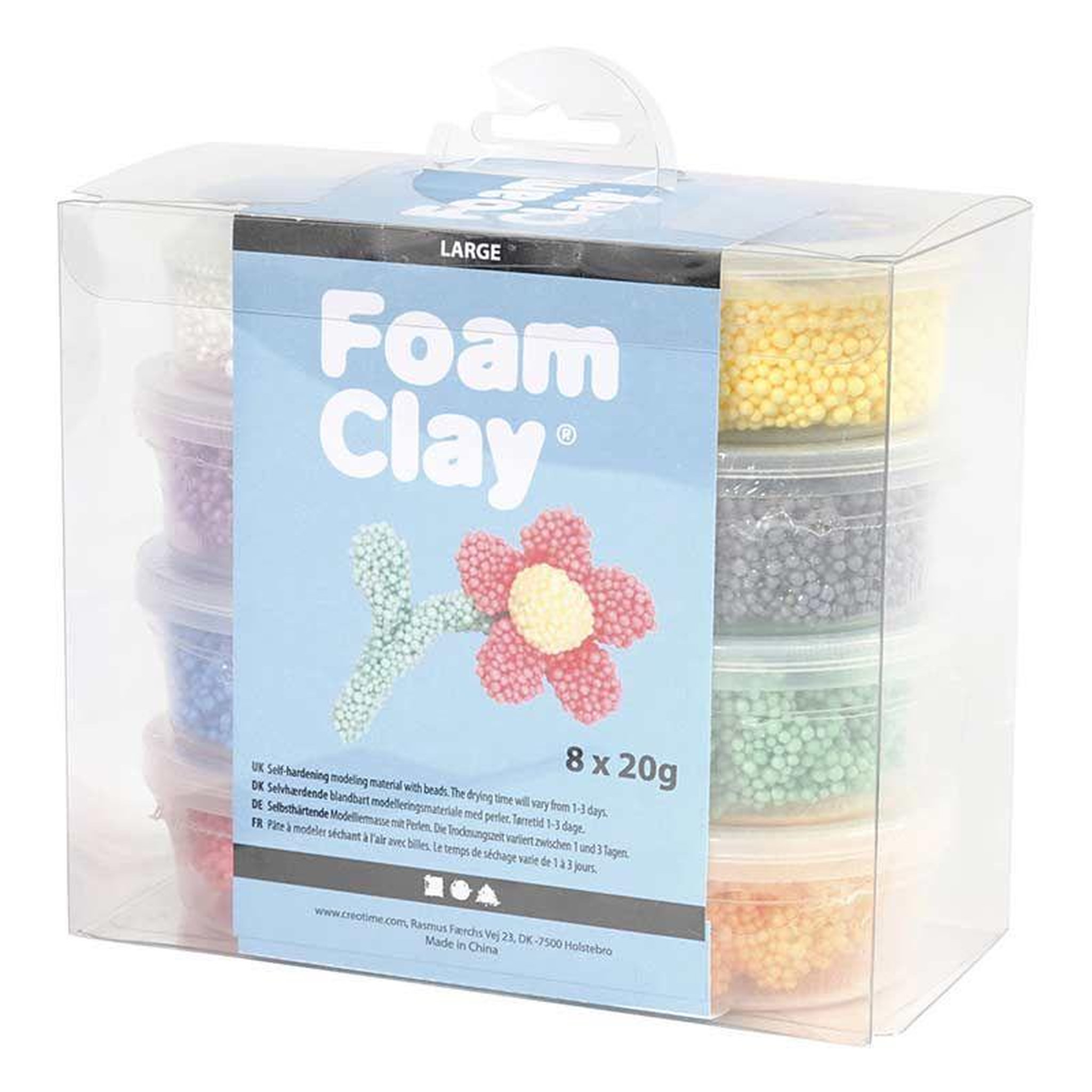 Voir la diapositive 3 : CREATIV COMPANY Set 8 pâtes à modeler large foam clay 20 g