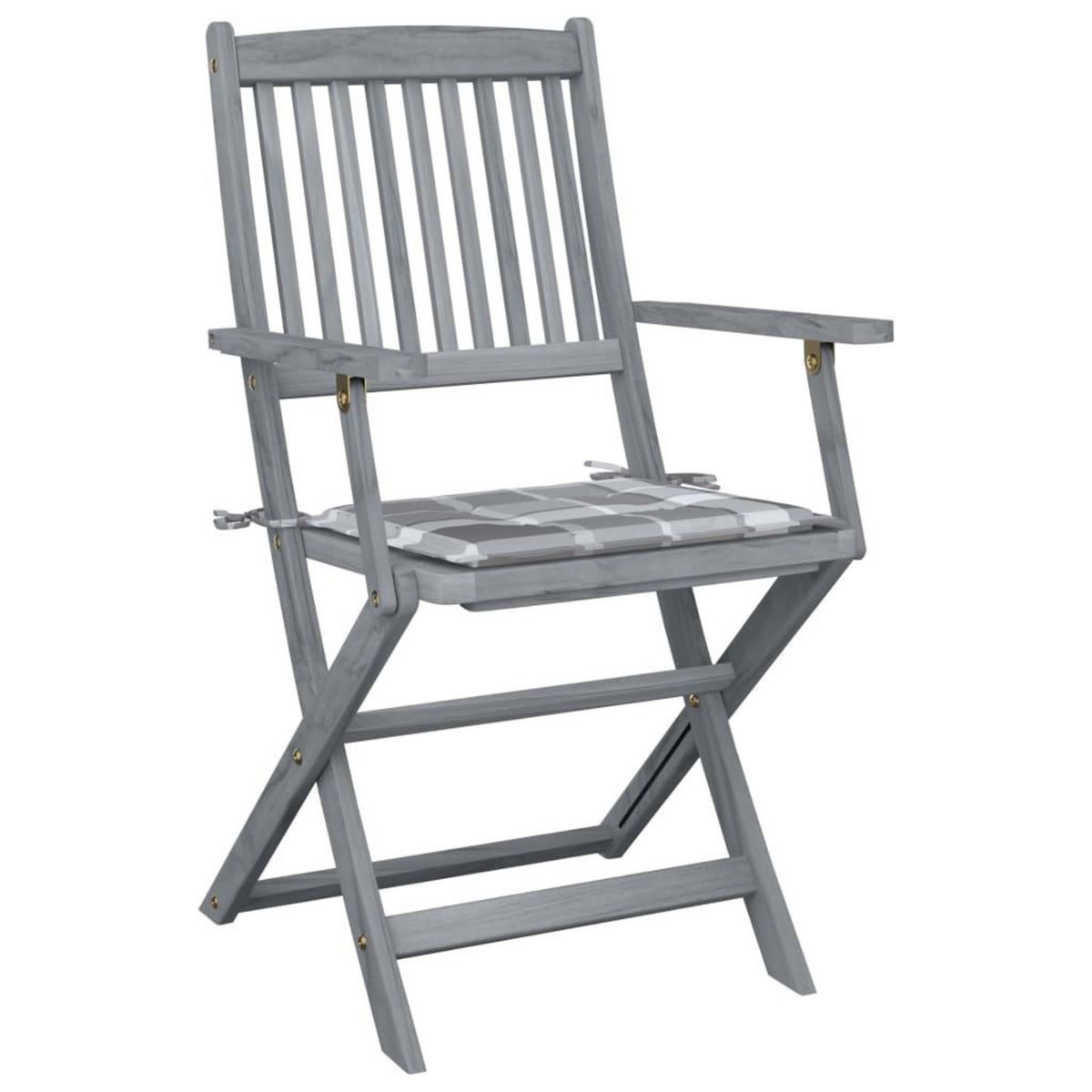 VIDAXL Chaises pliables d'exterieur lot de 2 et coussins Bois d'acacia