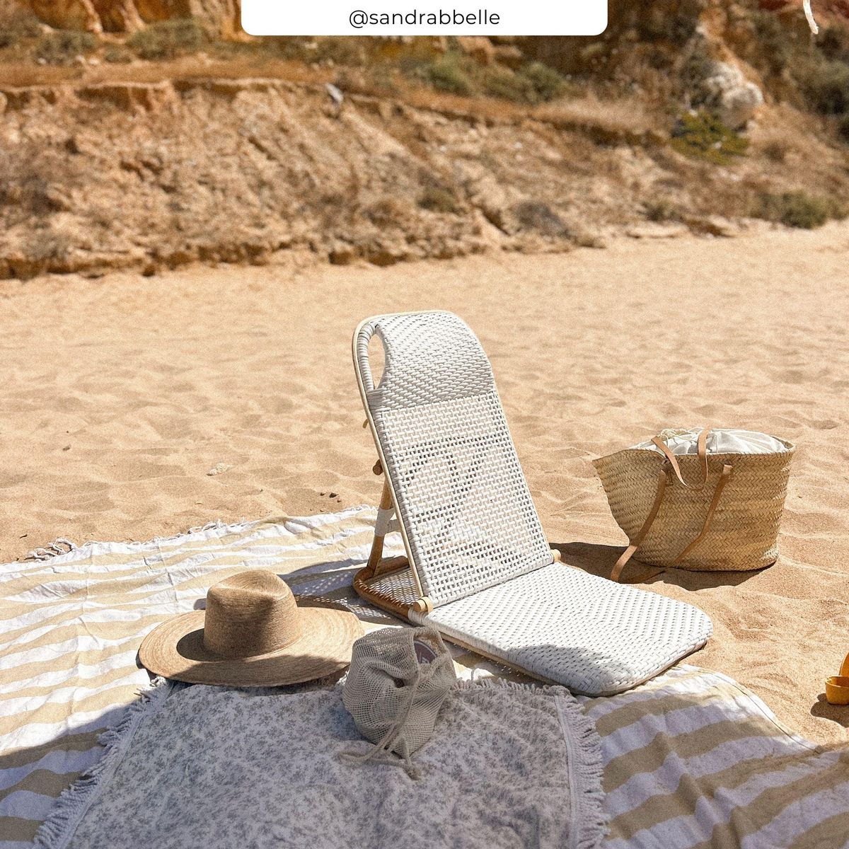 Rendez vous déco Chaise de plage terracotta pliable en tissage synthétique - Favignana