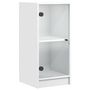 Voir la diapositive 2 : VIDAXL Armoire laterale avec portes en verre blanc 35x37x75,5 cm