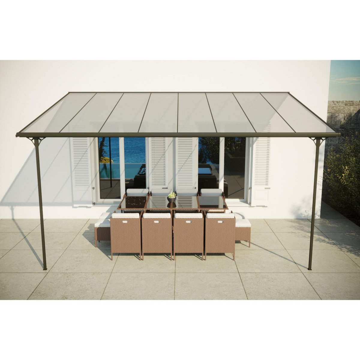 CONCEPT USINE Tonnelle murale 15,15 m² en aluminium FERRATO