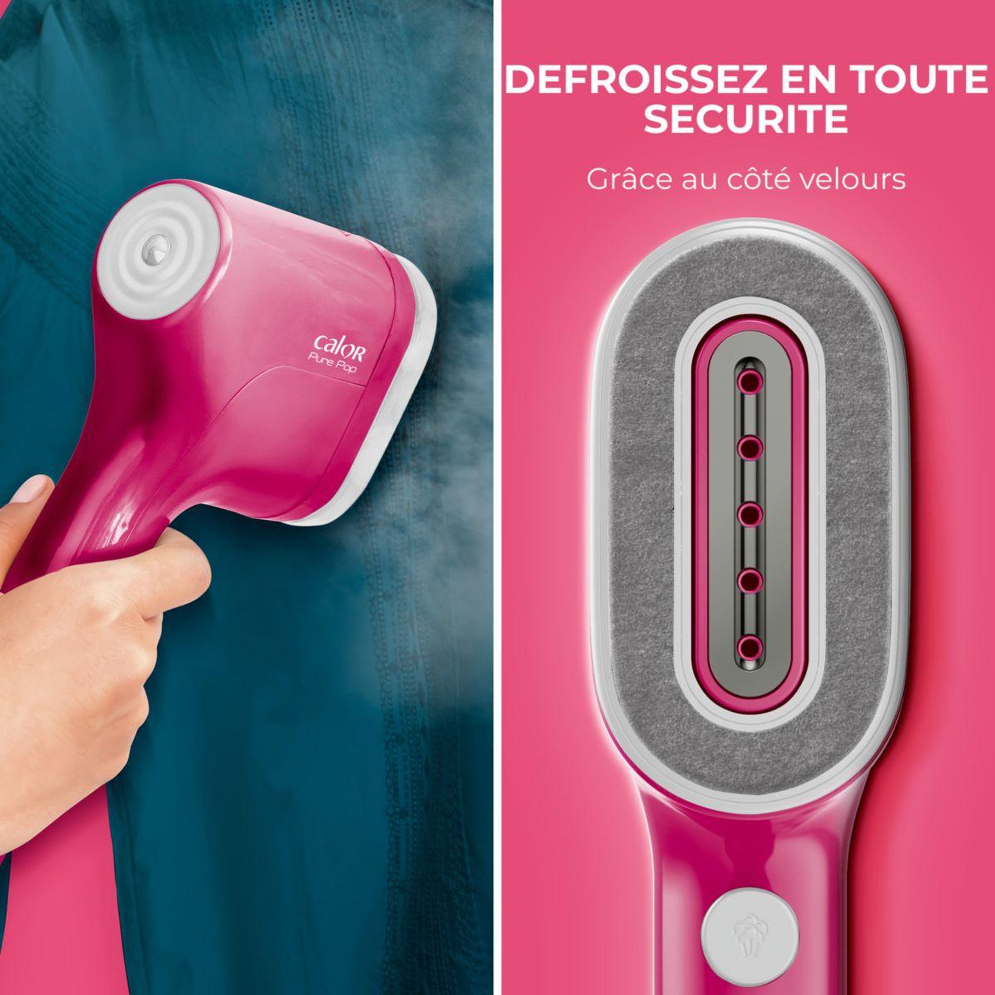 Voir la diapositive 4 : CALOR Défroisseur vapeur DT2023C6 Pure Pop Rose